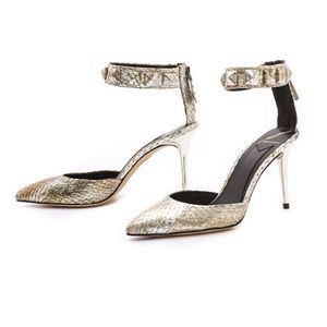 Brian Atwood Mercada Ankle strap pumps.